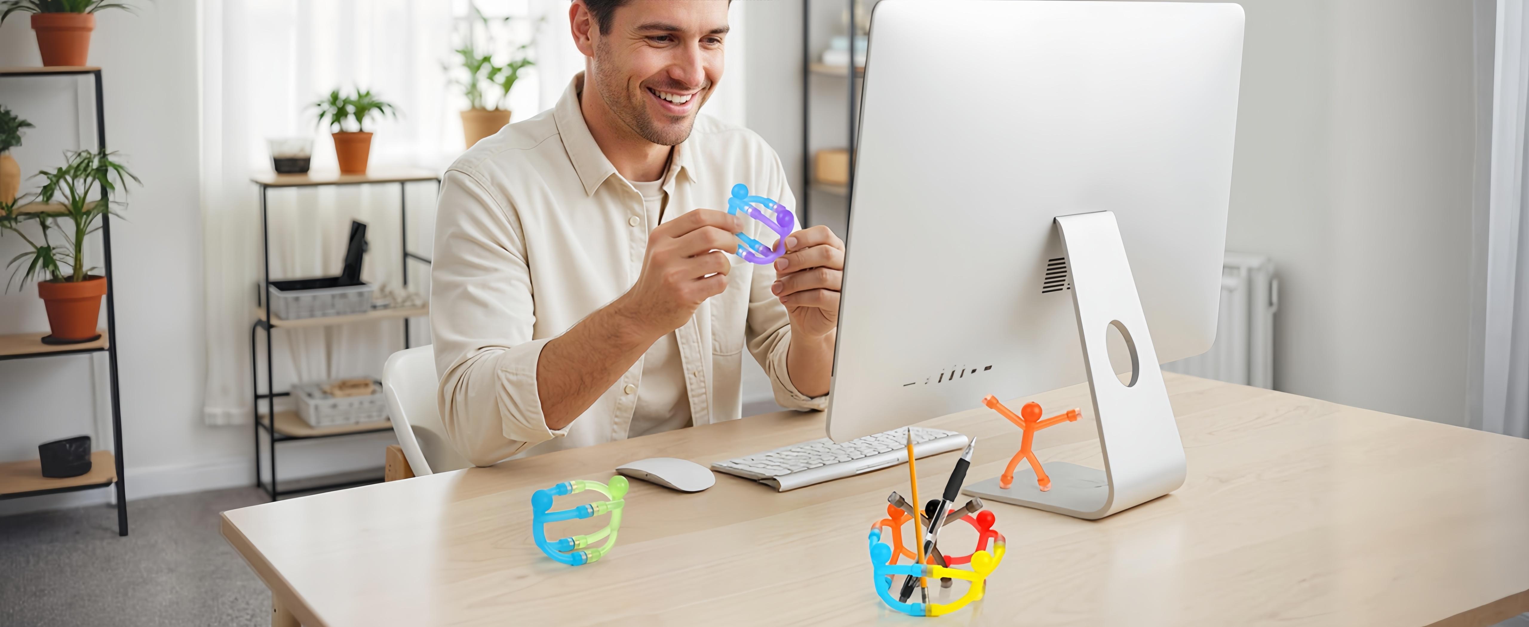 10/20 Pack Magnetic Figures for Kids – Bendy Silicone Fidget People with Magnets in Hands & Feet, One-Piece Molded Design, Travel Toys for Car Airplane Restaurant, ADHD & Anxiety Relief, Easter Basket Gifts for Boys Girls Ages 3+
