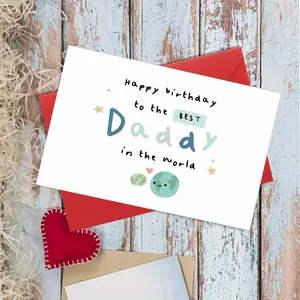 1pc Daddy Birthday Card, Best Daddy In The World Card, Card For Dad - Daddy, Card For Husband, First Birthday As Daddy Including Envelope, Greeting Card
