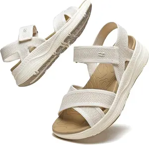 Womens Orthopedic Walking Sandals with Arch Support for Plantar Fasciitis Ultra Lightweight Adjustable Summer Sandals