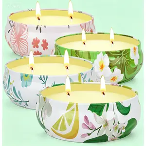 Soy Wax Citronella Candles 4 Pack, 240 Hours Burning Time Long-Lasting, Outdoor Scented Candle for Patio Garden Backyard, Lemongrass Decorative Jar Candle, Camping Summer Bug Repellent, Reusable