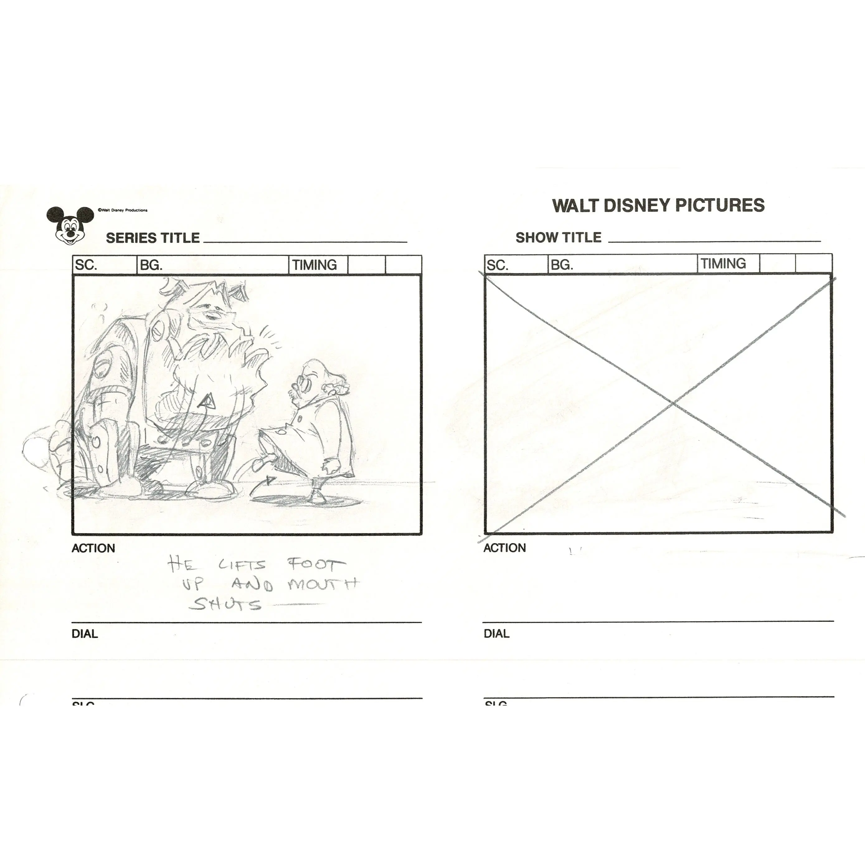 Chip n Dale Rescue Rangers Original Production Animation Storyboard Walt Disney FIRST EPISODE 1988 A143
