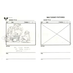 Chip n Dale Rescue Rangers Original Production Animation Storyboard Walt Disney FIRST EPISODE 1988 A143