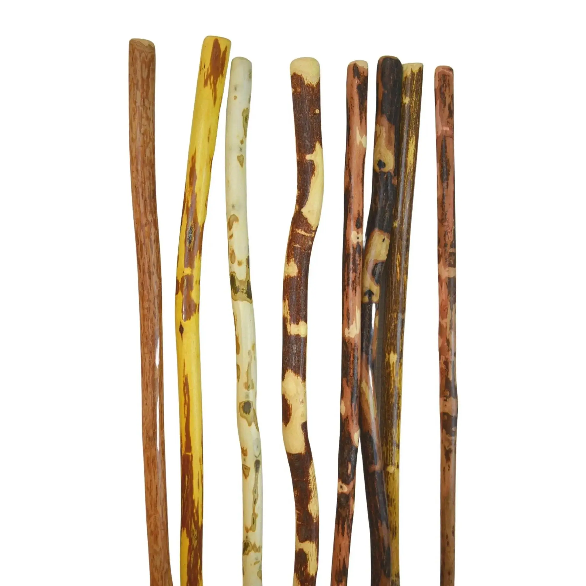 Natural Wood Walking Stick up to 72", Versatile Hiking Stick for Adults with Leather Strap and Rubber Tip, Eco-Friendly and Made in USA, Outdoors, Adjustable Height, Climbing Hills