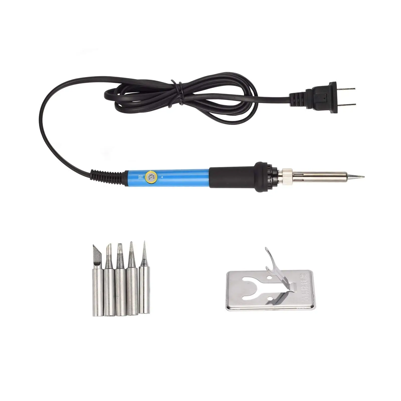 Electronics Soldering Iron Kit，60W 110V Adjustable Temperature Welding Tool Set, 5pcs Different Soldering Tips, Stand