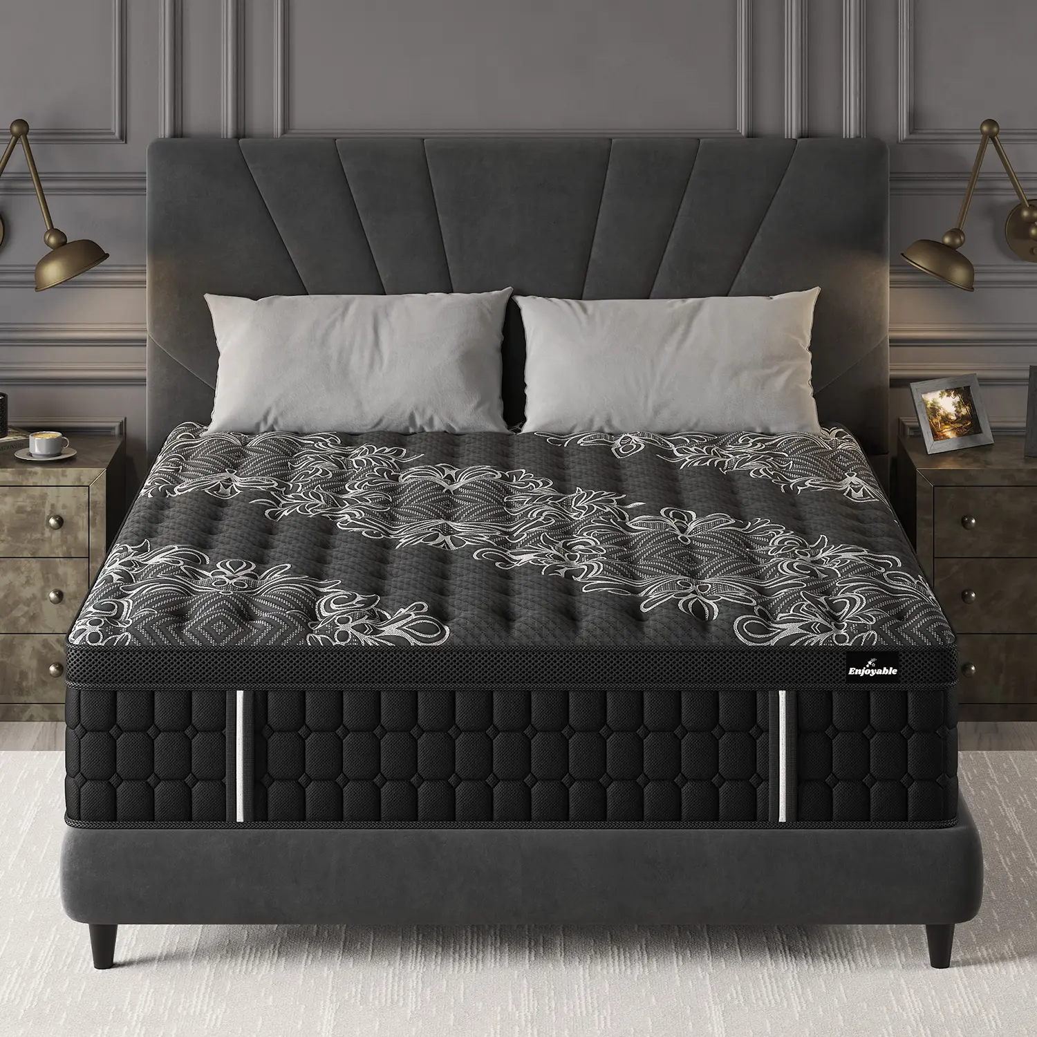 14 Inch Gel Memory Foam Mattress Hybrid Pocket Spring Twin Full Queen King Bed Mattress In A Box, Euro Top Medium Firm for Back & Lumbar Support, Individual Pocket Spring Bed for Motion Isolation & Fiberglass Free
