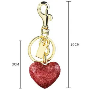 New Love Heart Keychain Bag Pendant Women's Bag Accessories Exquisite Car Keychain