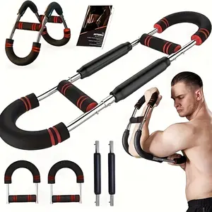 Arm strength trainer, strengthens chest and arm muscles, men's fitness equipment, detachable, portable spring resistance home gym