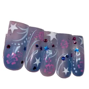 HANDMADE square acrylic press on nails Nail Art Crystals