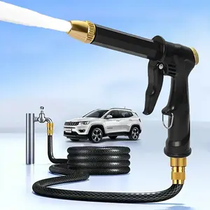 1 household high-pressure water gun, car wash sprayer, kitchen and bathroom cleaning tool, garden long pole nozzle, long handle magic washing artifact, gardening irrigation and watering tool