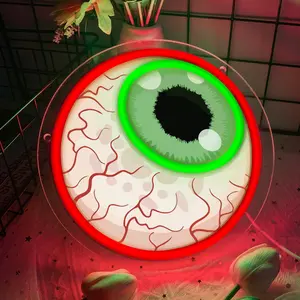 Eyeball Neon Signs for Wall Decor,Dimmable Fake Eyes Realistic Eyeballs Neon Light,Usb Powered for Haunted House Man Cave HalloweenBedroom Bar Birthday Gifts