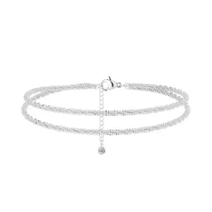 Dainty Layered Waterproof Anklet For Women Adjustable Womens Anklet Set Stackable Figaro Beaded Cuban Link Anklets Daily Clothing Decor For Beach Summer Trendy All-match & Exquisite Jewelry For Valentine's Day gifts