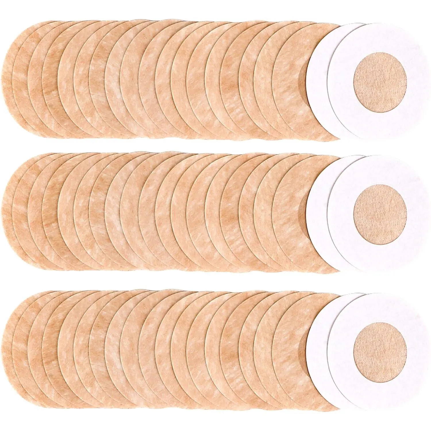 100 Pieces Nipple Cover Disposable Nipple Pasties Stickers Nipple Petals Bra Pad Natural & Invisible Satin Breast Covers Pasties Self-Adhesive No Show Bra for Women, Beige, Large