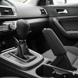 Upgrade Car Gear Shift Knob & Handbrake Cover Set, High-Temp Resistant Silicone Non-Slip Design, Universal Fit for Manual Transmission Cars & SUVs, Durable Anti-Dust Interior Accessories.