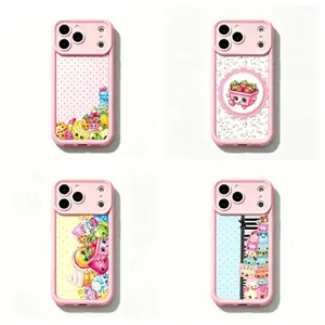 Sh0pkins cartoon print phone case|Pink & Blue Polka Dot Sweet Girly Protective Cover For iPhone 17 Pro Max 16 15 14 13 mini 12 mini 11 for Samsung S21 S22 S23 S24 S25 S26 Phone Case