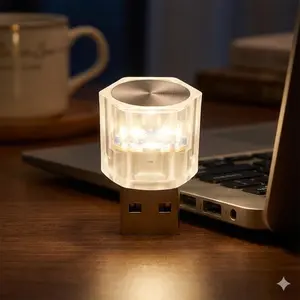 USB Mini Ambient Light, Soft Glow LED Decor Night Light for Car Desk Wall, Plug & Play Multi-Scenario Mood Lighting, Creative Gift Home Decor Lamp