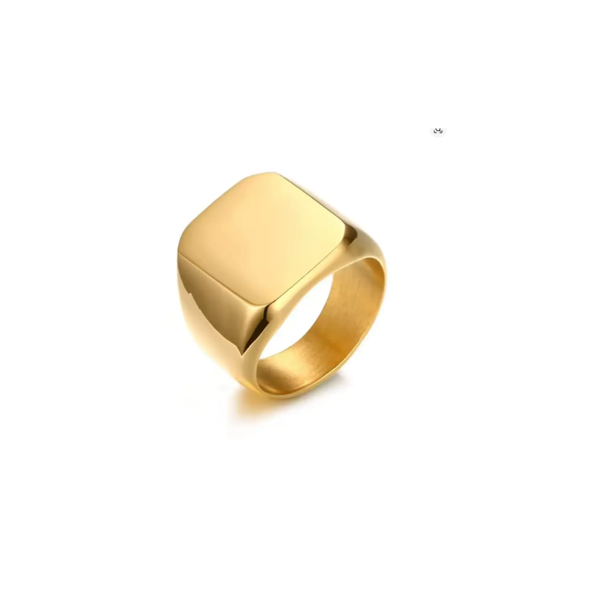 Personalized Men’s Signet Ring – Custom Engraved Stainless Steel Square Ring