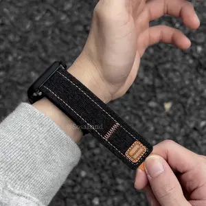 Woven Fabric Cloth Band Compatible with Apple Watch Bands 38mm 40mm 41mm 42mm 44mm 45mm 49mm, Adjustable Breathable Sport Strap for iWatch Ultra Series 8/7/6/5/4/3/2/1 SE Women Men