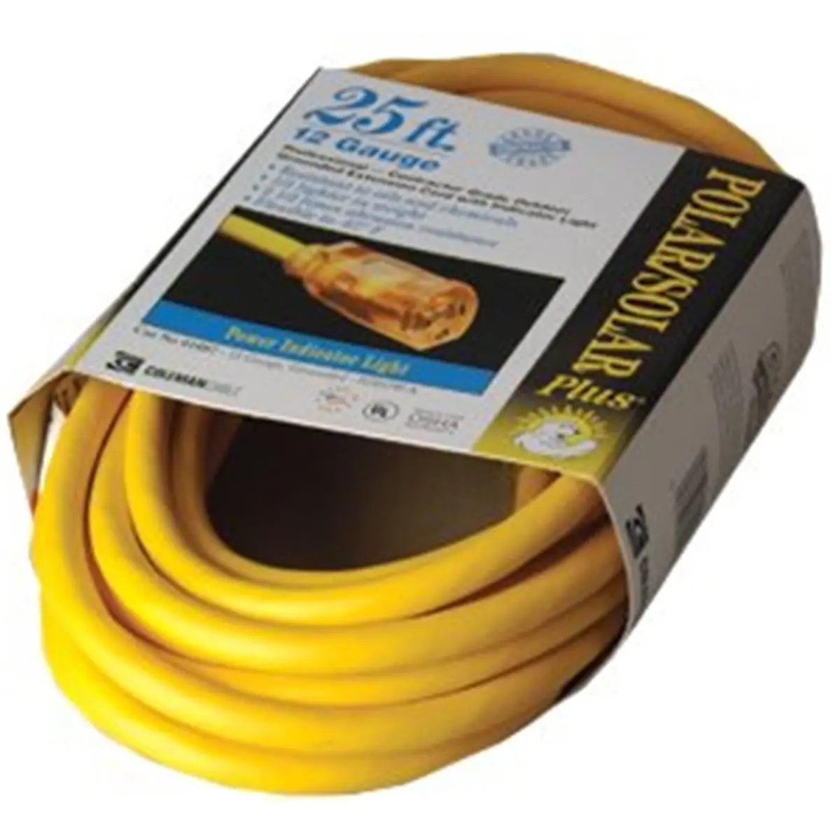 Coleman Cable Polar Solar Plus 12-3Sj Extension Cord, 25ft, for Home, Outdoor & Garage Electrical Equipment Needs