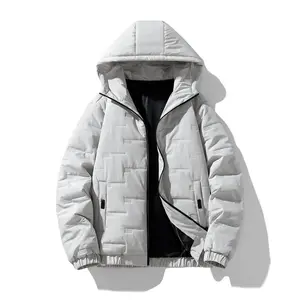 Men's Lightweight Hooded Winter Jacket - Full Zip Hoodie, Padded Coat, Casual Snowwear for Skiing, Travel & Cold Weather Fleece Love
