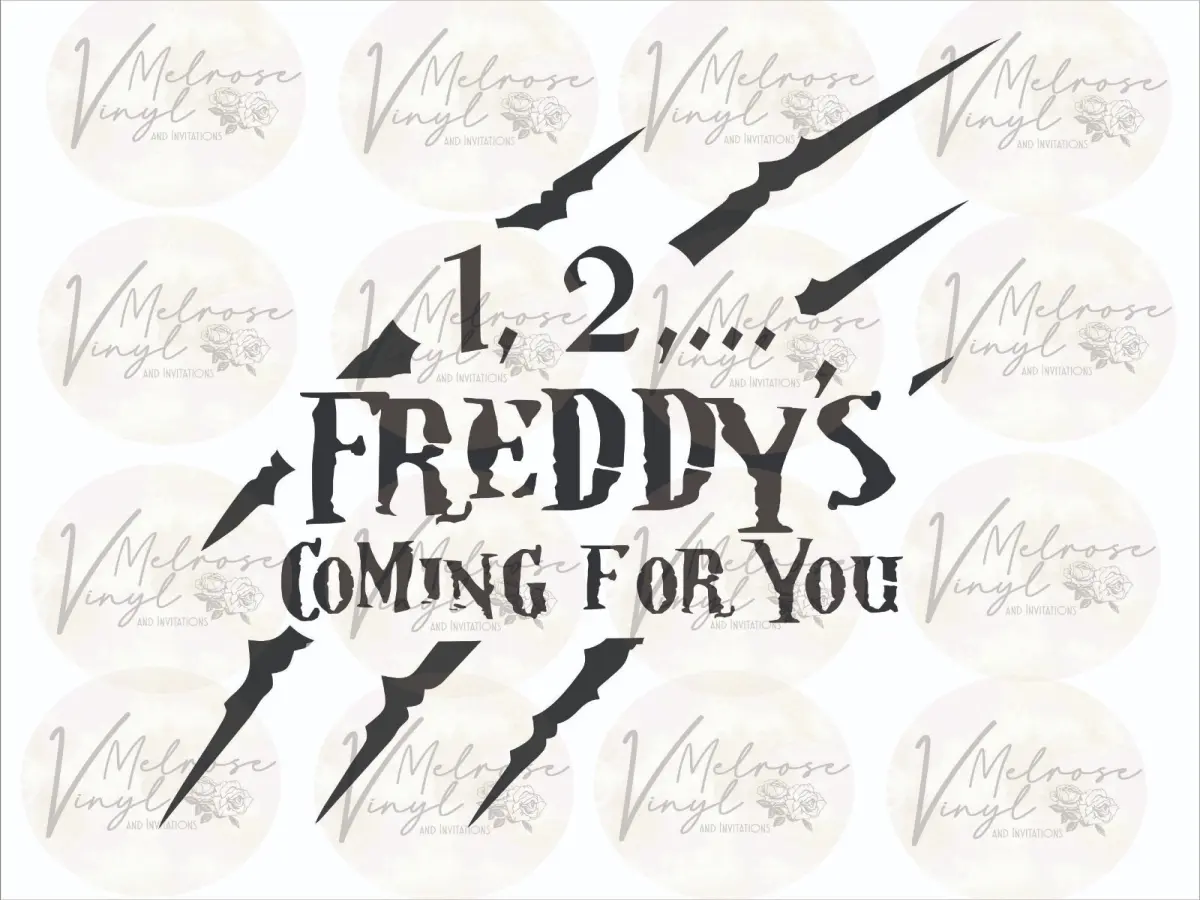 1, 2, Freddy's Coming for You Vinyl Decal Sticker - Various Colors and Sizes