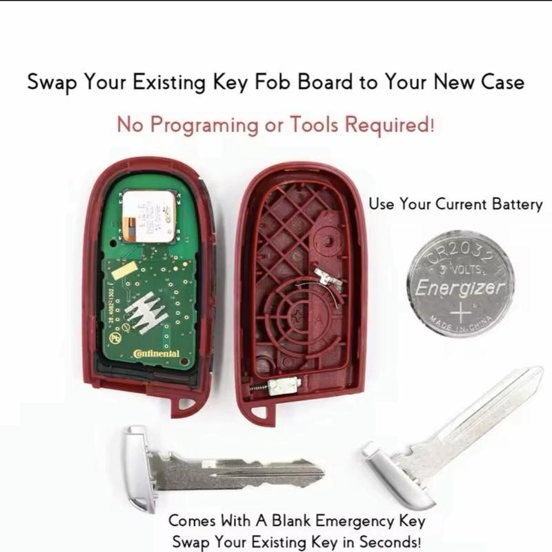 Red SRT -Hellcat Key Fob Shell for Dodge Charger Challenger Durango Chrysler 300 Redeye Demon Trackhawk with SRT Logo