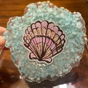 Seashell Fishbowl riser/coaster: handmade resin