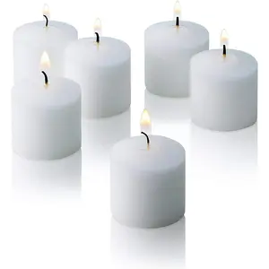 White Votive Candles - Box of 72 Unscented Candles - 10 Hour Burn Time - Bulk Candles for Weddings, Parties, Spas and Decorations