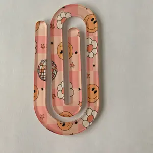 Retro Smiley Face/Flower Jumbo Paper Clip