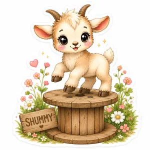 Highland Sweethearts™ Shummy on Spool Goat Sticker