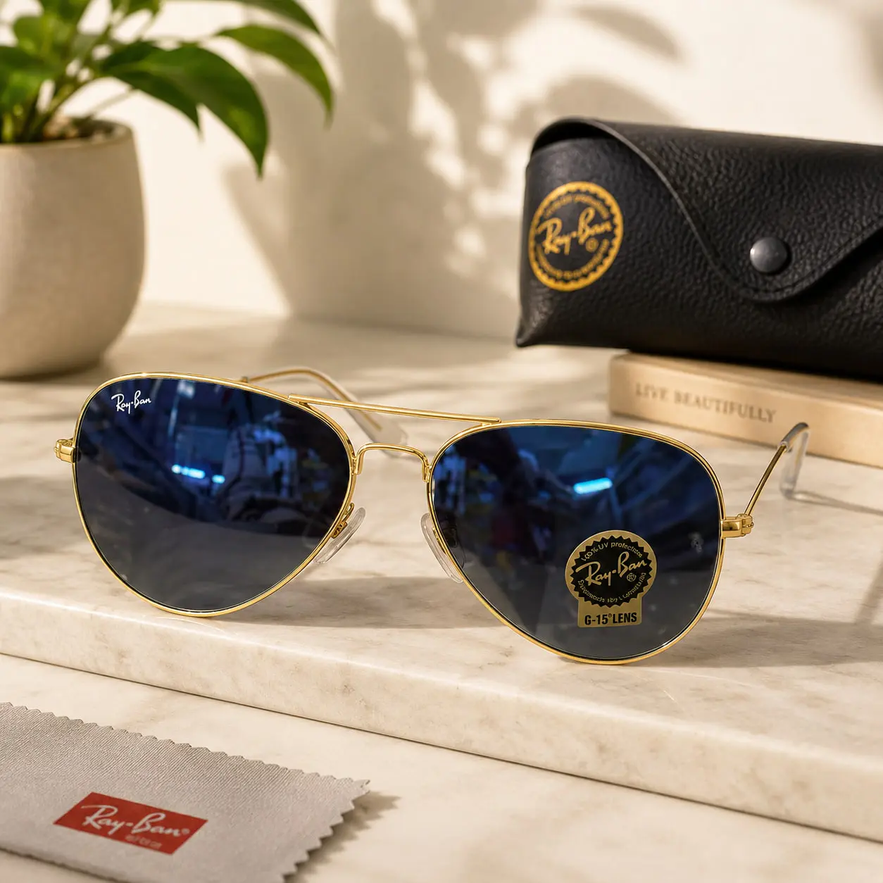 Ray-Ban Lightweight Polarized Sunglasses for Men-Women, UV Protection, Outdoor Use