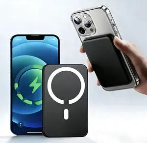 5000mAh Magnetic Power Bank for iPhone 12-17 | Mag/Safe Wireless Fast Charging Portable Charger | Slim External Battery Pack for iPhone 15/16/17 Pro Max