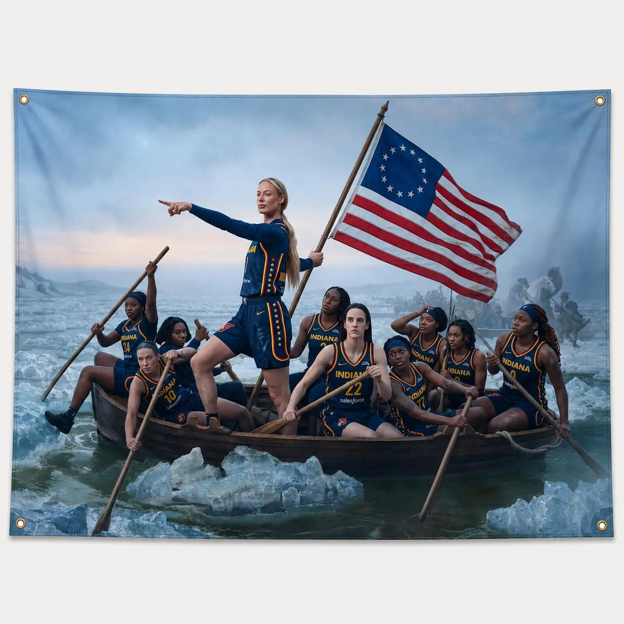 Sophie Pointing Meme Flag Funny Basketball Boat Wall Banner, Viral Sports Room Decor Gift