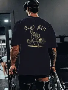 Men's Regular Fit Skeleton Print Round Neck Graphic Tee, Casual Short Sleeve T-shirt for Summer, Men's Top for Daily Wear