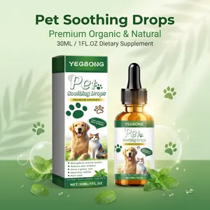 Yegbong Pet Calming Drops for Cats and Dogs with Mint Extract & Ethanol 30ml Natural Anxiety Relief & Joint Health Support Vitamin