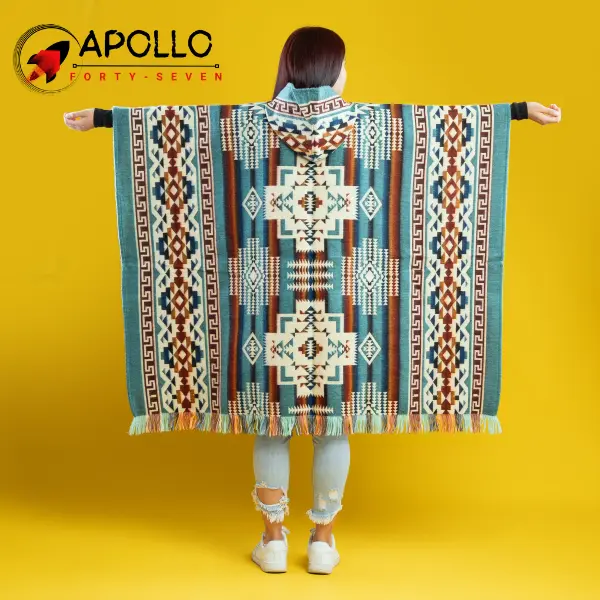 Geometric Ponchos - Hand Crafted by Indigenous Hands! - Exclusive Design - Alpaca Wool Poncho