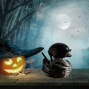 Alien Duck Collection Terrifying Evil Alien Funny Black Ducks for Sci-Fi Enthusiasts Party Tabletop Resin Display Items Handicrafts Unique Ornaments Decoration Halloween Gift Traditional Black Friday