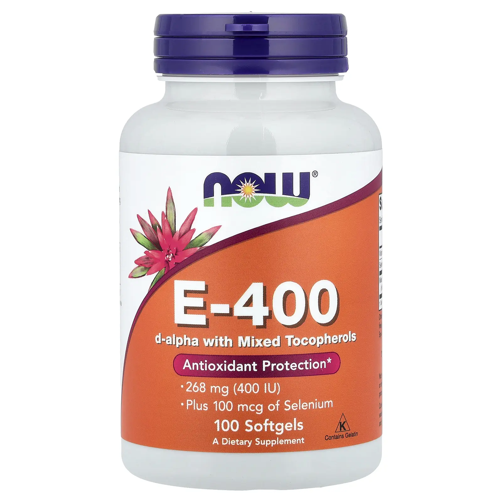 NOW Foods E-400 D-Alpha with Mixed Tocopherols, 100 Softgels