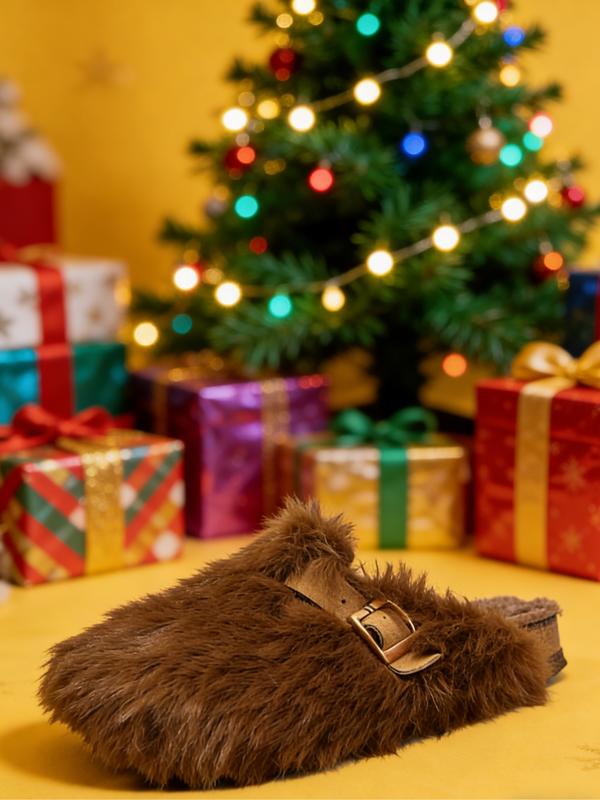 Women Men High-Quality Faux Fur Slippers, Anti-Slip Warm Outdoor Shoes, Casual Fashion Winter Boots, Perfect Gift Choice