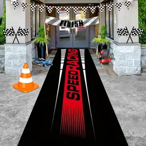 1pc Sporty Simple Durable Motorcycle Mat Long Rug for Garage Living Room Motorcycle Decoration, Indoor Carpet, Easy Storage