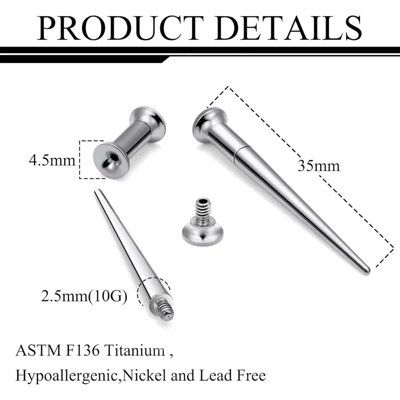 Autiga Stainless Steel Tunnel Flesh Plug Piercing Earrings - Double Flared Screw Lock - Multiple Colors