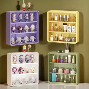 Large Wall-Mounted Display Rack, Floating Shelf for Doll Collection, 3 or 4-Tier Acrylic Storage Box with Magnetic Design, Clear Display Stand, Display Holder, Space-Saving Clear Compartments for Action Figures and Accessories