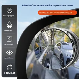 Blind Spot Mirror 2Pcs Suction Cup for Car Ultra Rearview Side Mirror 360° Adjustable Wide Angle View Automotive Safety Accessory Ideal for Parallel Parking and Enhanced Visibility