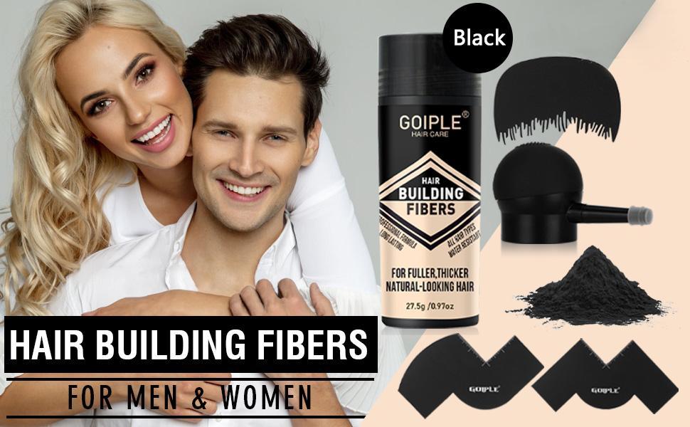 Hair Building Fibers with Spray for Men Hair Thickening Powder Natural Look Professional Hair Styling Texture Powder for Haircare(Black) Hair Building Fibers with Spray for Men Hair Thickening Powder Natural Look Professional Hair Styling Texture Powder for Haircare(Black)
