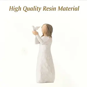 Gift Box Holding Dove Resin Statue, 1 Count Modern Desktop Ornament, Decorative Figurine for Home Living Room Bedroom Bookshelf Wine Cabinet