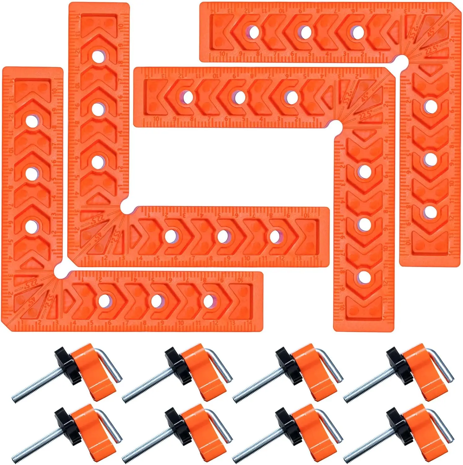 4-Piece 90 Degree Corner Clamp Set, Adjustable Positioning Fastening Tool for Picture Frames, Cabinets, Drawers, Furniture Assembly & Stone DIY Projects