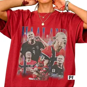 Erling Haaland Vintage Graphic T-Shirt - Retro Norway Football Fan Tee