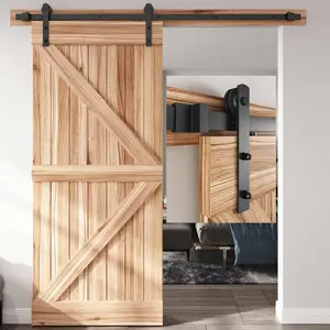 4 FT Sliding Barn Door Hardware Track Kit, Smoothly Quietly, Easy Install, 4FT Track Kit for 24" Wide Single Door