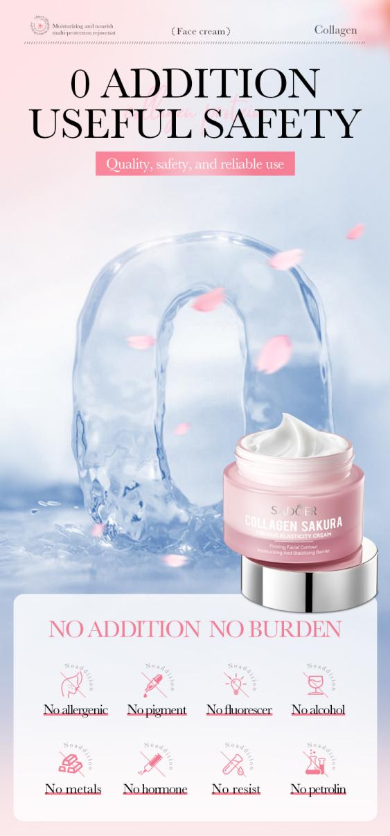 Cherry Blossom Collagen Face Cream – Moisturizes Firms & Plumps Skin for Radiant Complexion Daily Use - Facial