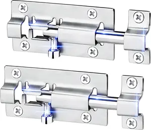 2 Pack Barrel Bolt Latch, 3 Inches Slide Latch Lock, Thickened Stainless Steel Sliding Locks for Door, Brushed Finish Sliding Bolt Lock Latches with 12PCS Screws