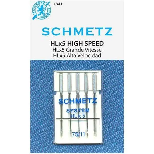 Schmetz HLx5 System High-Speed Sewing Needles - 1841 Model, 75/11 Size, Clean Stitches, Prevents Skipped Stitches, Reduces Thread Shredding, For Quilting Machines, High-Speed Needle